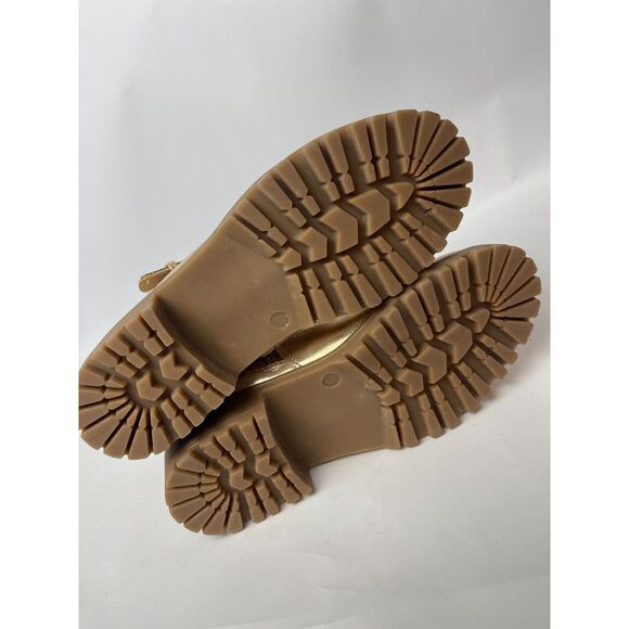 NWOB Dolce Vita Gold Glitter Strap Ankle Boots with Buckle - Size 4, Lug Sole - Picture 9 of 9